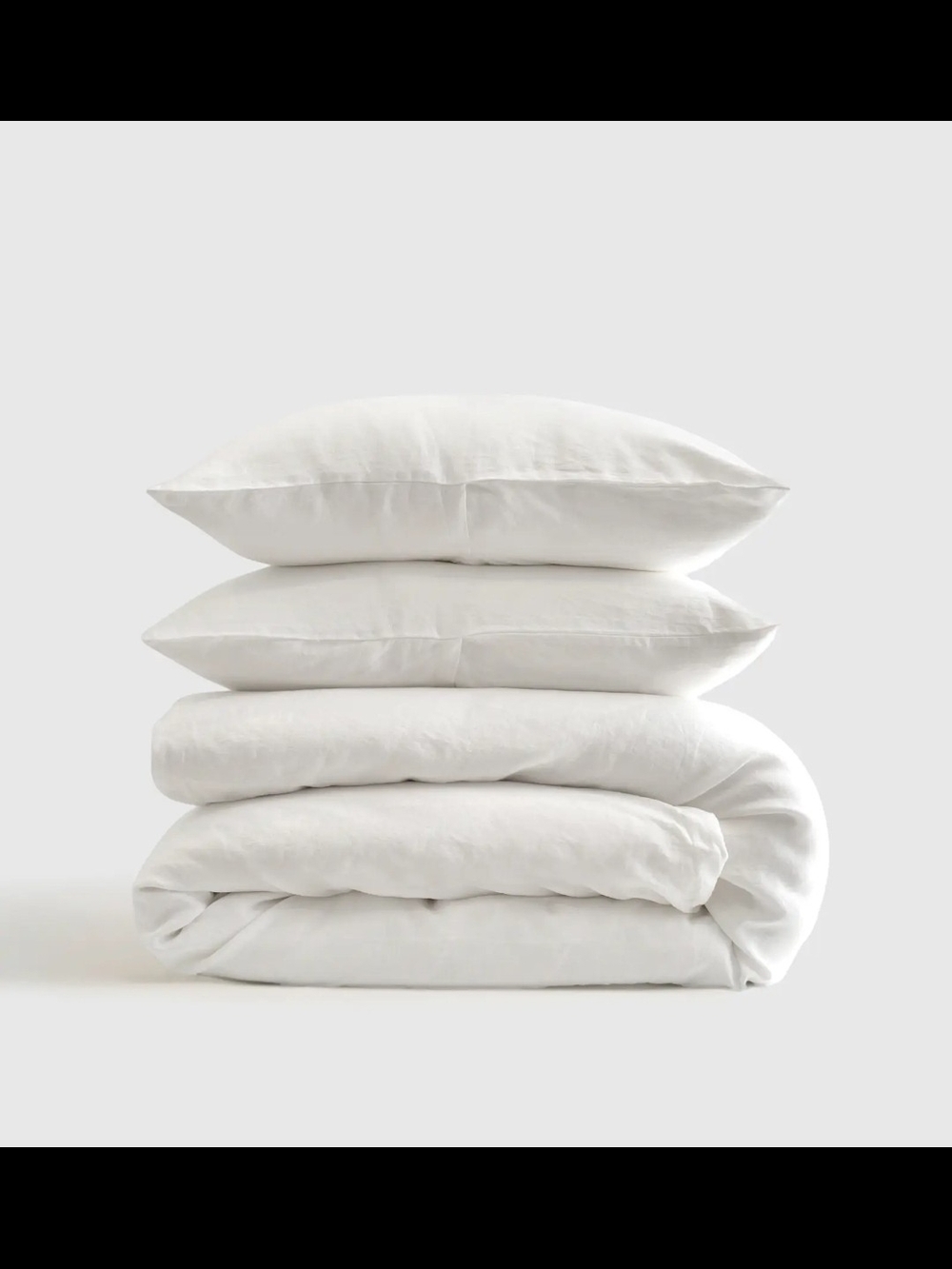 QUINCE European Linen Duvet Cover Set With Two Shams White King / Cal King, New!